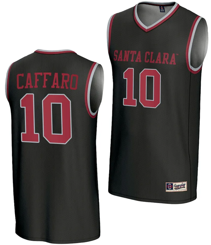 Francisco Caffaro Jersey #10 Santa Clara Broncos Basketball NIL Lightweight Black