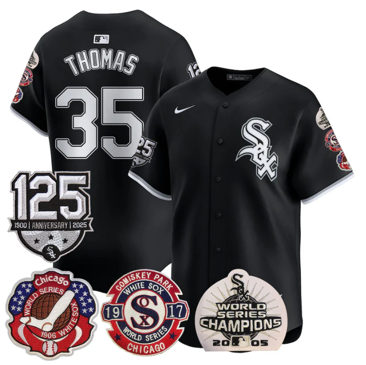 Frank Thomas Jersey #35 Chicago White Sox 125th Anniversary World Series Champions