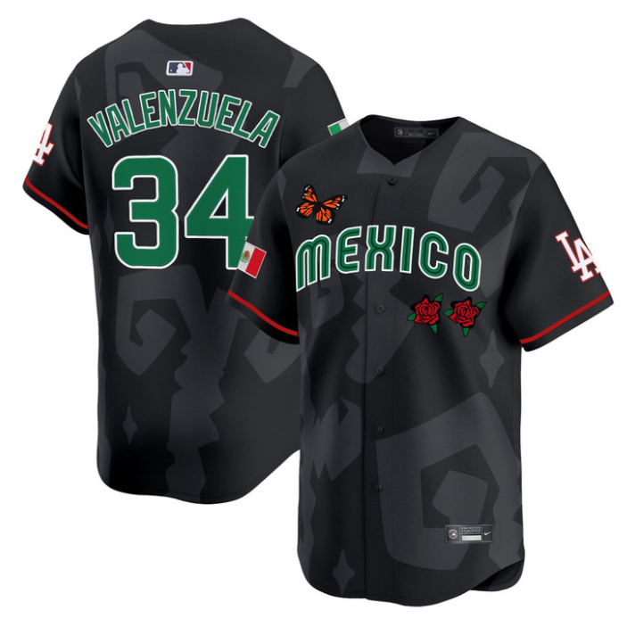 Fernando Valenzuela Jersey #34 2025 Mexican Heritage x Sentrock Vapor Limited Stitched