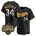 Fernando Valenzuela Jersey #34 Dodgers 2025 Back-To-Back Champions