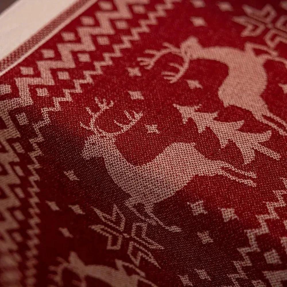 Festive Christmas Elk Table Runner
