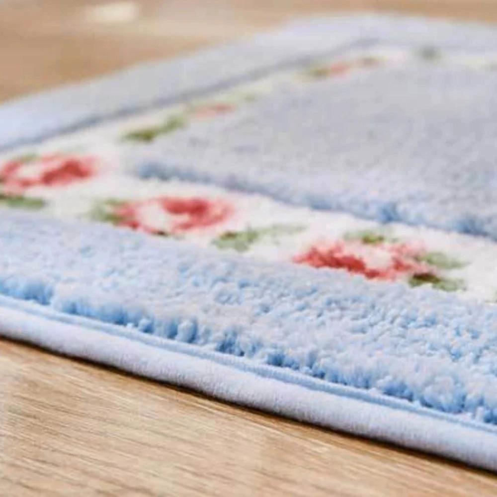 Floral Oval Plush Bath Mat