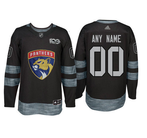 Florida Panthers Black 1917-2017 100th Anniversary Stitched NHL Custom Jersey Stitched
