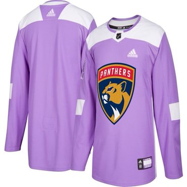 Florida Panthers Purple Pink Custom Hockey Fights Cancer Practice Jersey Stitched