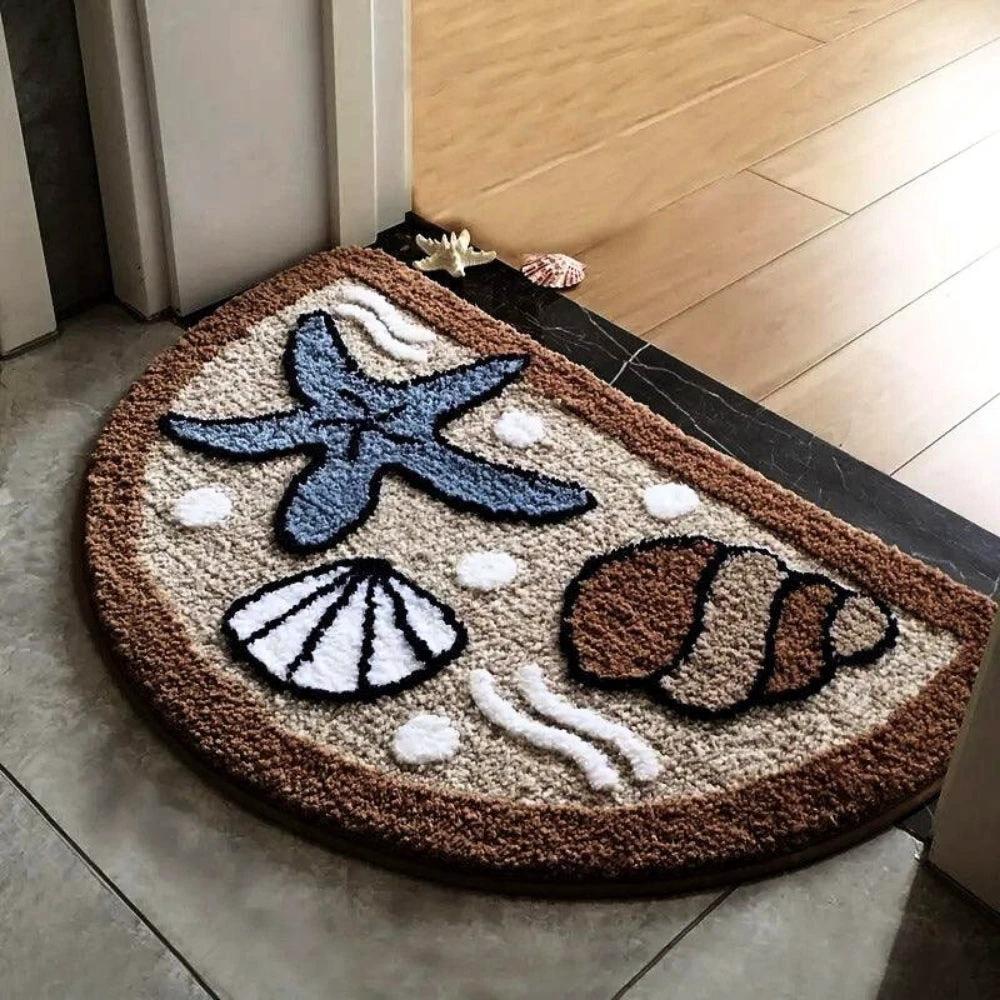 Fluffy Semicircle Non-Slip Bath Mat
