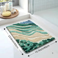 Fluffy Ocean Wavy Pattern Bath Mat