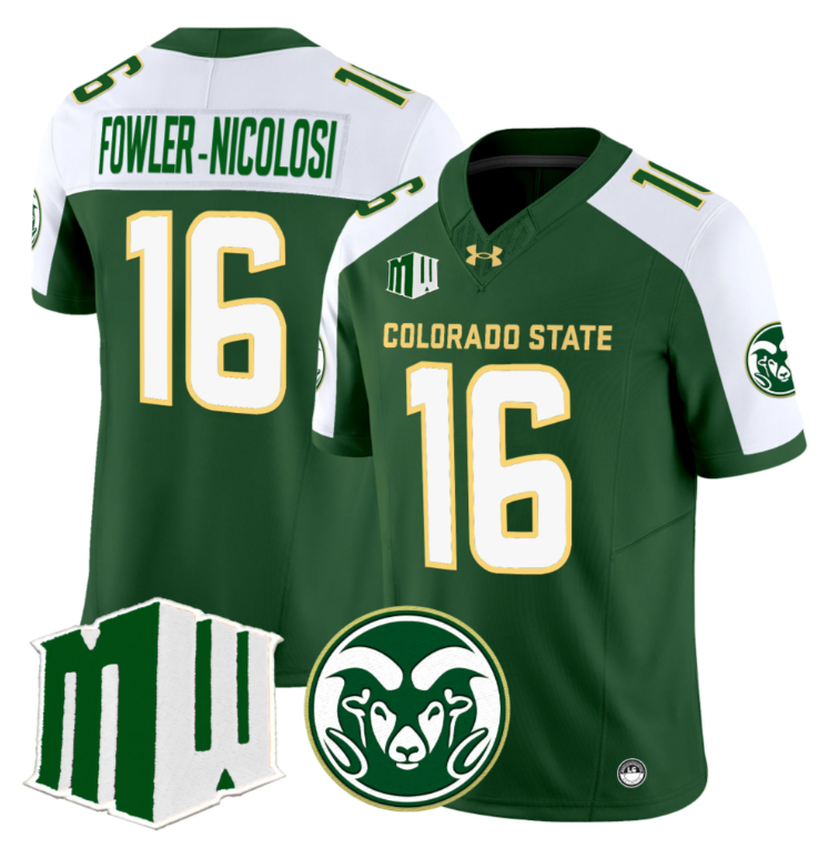 Fowler-Nicolosi Jersey #16 Colorado State Rams 2024 Stitched