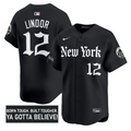 Francisco Lindor Jersey #12 New York Mets Gothic Borough Edition Stitched