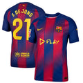 Frenkie de Jong #21 FC Barcelona x Ed Sheeran 2025-26 Home Match Jersey – Red blue