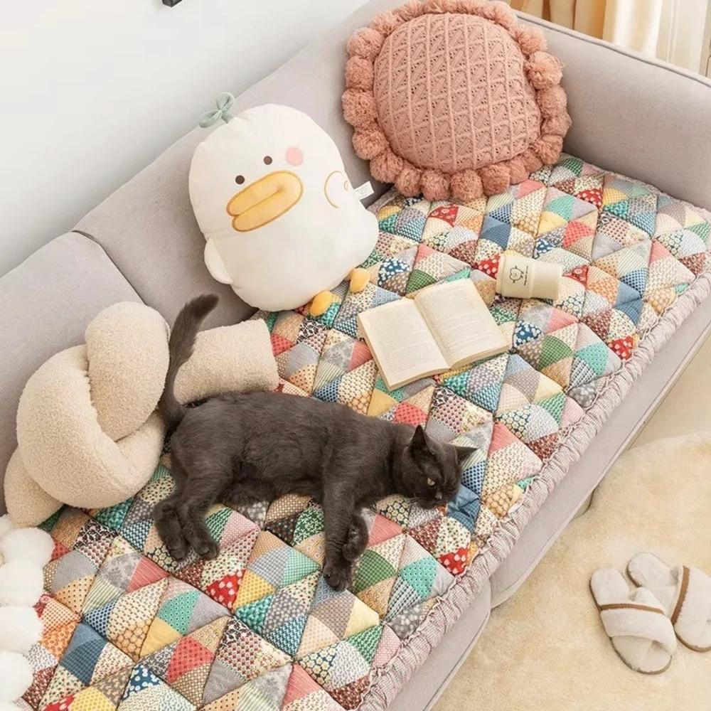 Colorful Retro Pastoral Style Sofa Cover