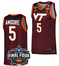 Georgia Amoore Jersey Virginia Tech Hokies College Basketball 2023 NCAA March Madness Final Four Maroon #5