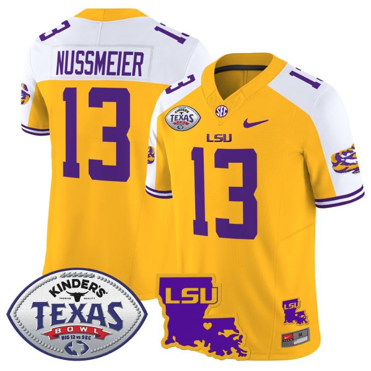 Garrett Nussmeier Jersey #13 LSU Tigers 2024 Texas Bowl Football