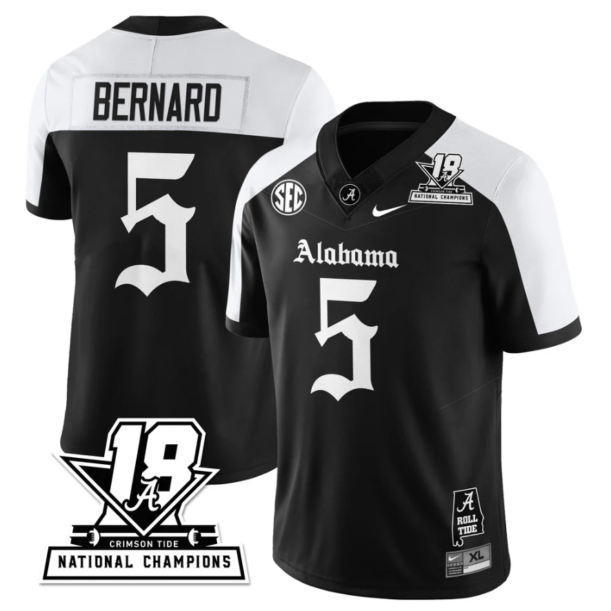 Germie Bernard Jersey #5 Alabama Crimson 18x-Time National Champions Gothic