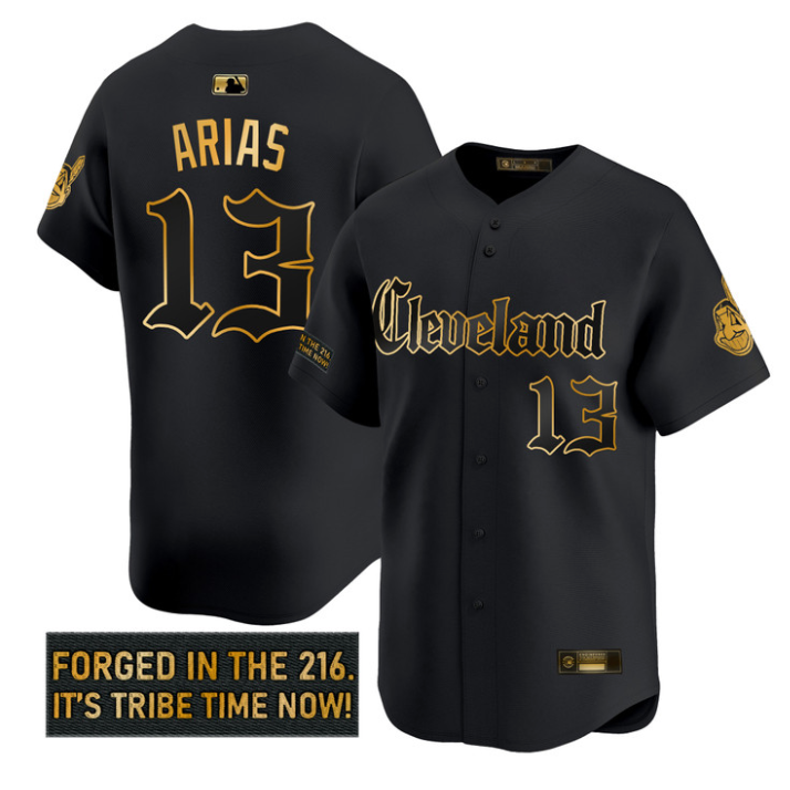 Gabriel Arias Jersey #13 Cleveland Indians Gothic Iron Edition Stitched