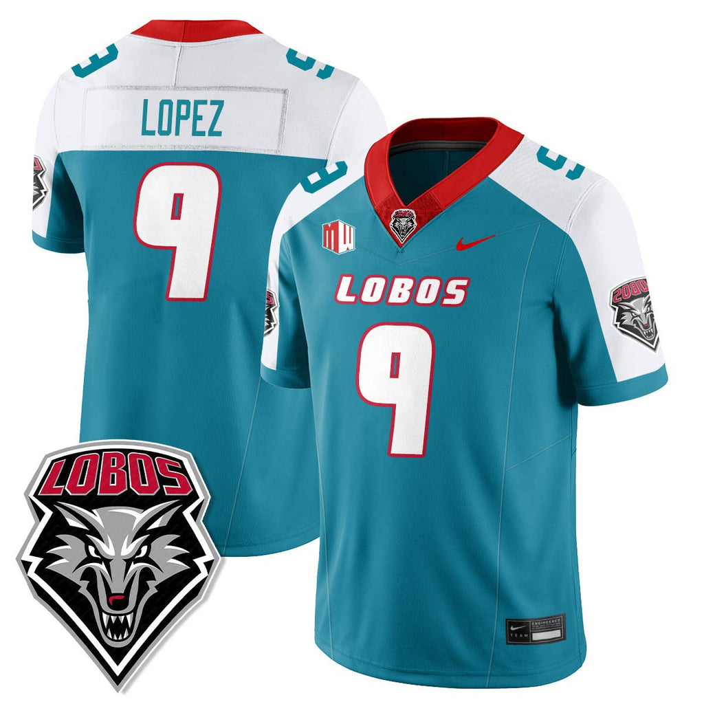 Gabriel Lopez Jersey #9 UNM Lobo Football 2025 All Stitched