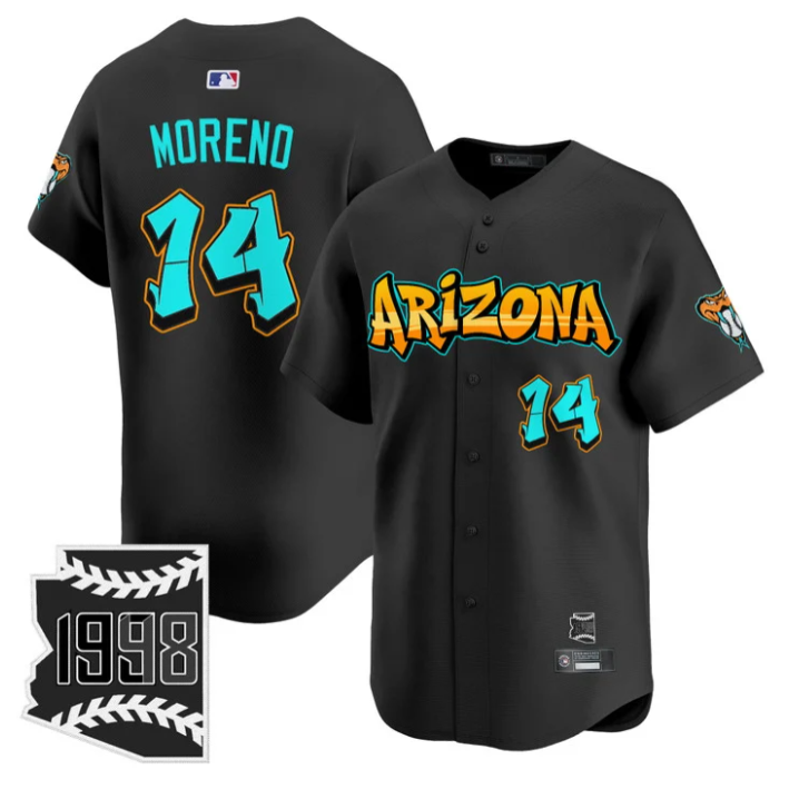 Gabriel Moreno Jersey #14 Arizona Diamondbacks Graffiti Desert Ink Edition