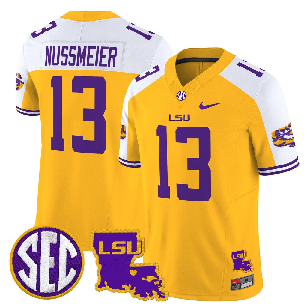 Garrett Nussmeier Jersey #13 LSU Tigers 2025 Louisiana Patch Stitched