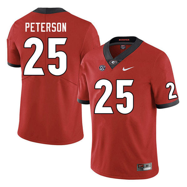 Georgia Bulldogs #25 Steven Peterson College Football Jersey Stitched Red