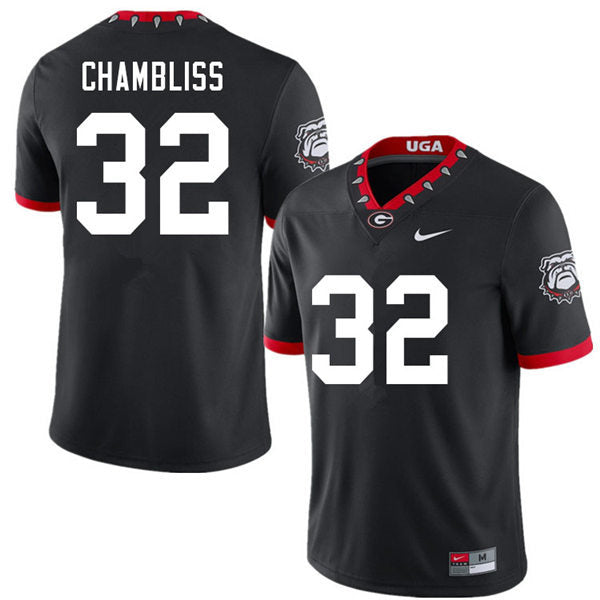 Georgia Bulldogs #32 Chaz Chambliss College Football Jersey Stitched Black