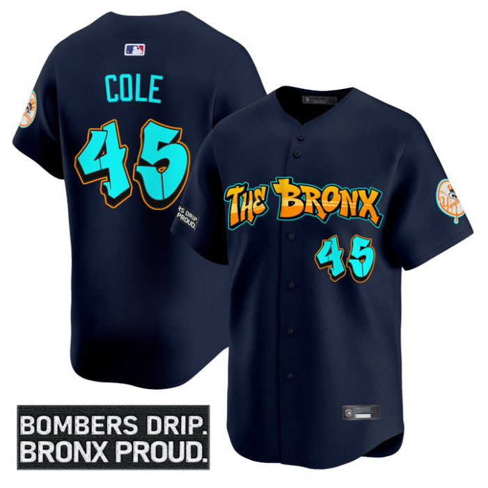Gerrit Cole Jersey #45 Yankees Graffiti Bronx Bombers Edition Stitched