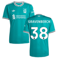 Gravenberch 38 Liverpool 2025-26 Third Match Jersey – Aqua