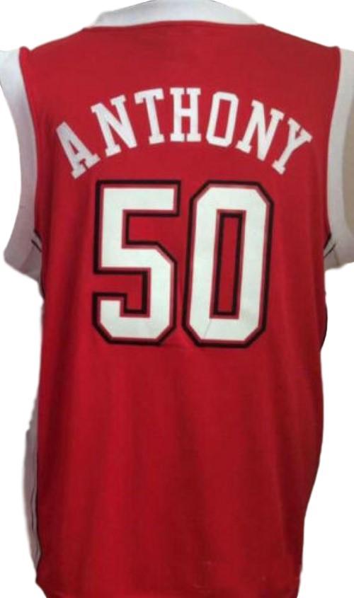 Greg Anthony Jersey #50 Unlv College Basketball Sewn Red (Copy)
