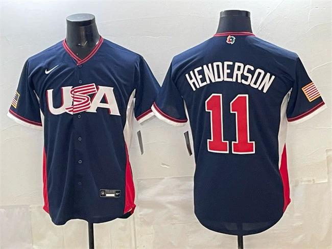 Gunnar Henderson Jersey #11 USA Baseball 2026 World Baseball Stitched Navy