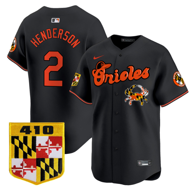 Gunnar Henderson Jersey #2 Baltimore Orioles 410 & Chesapeake Crab Patch Limited Stitched