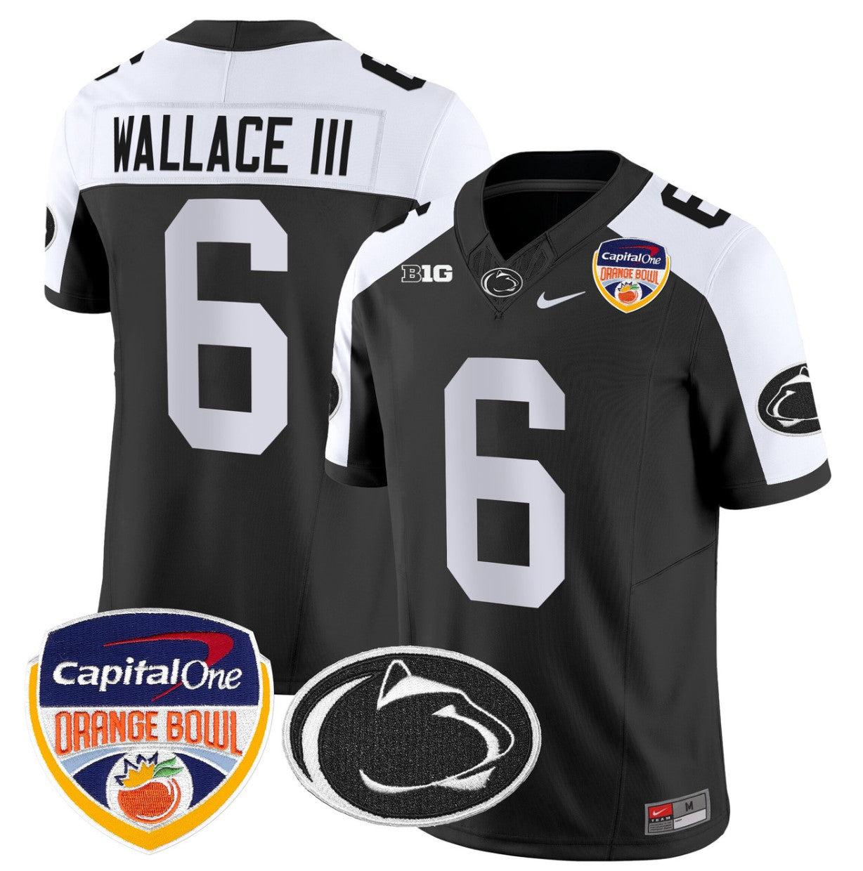 Harrison Wallace III Jersey #6 Penn State Orange Bowl Patch Stitched