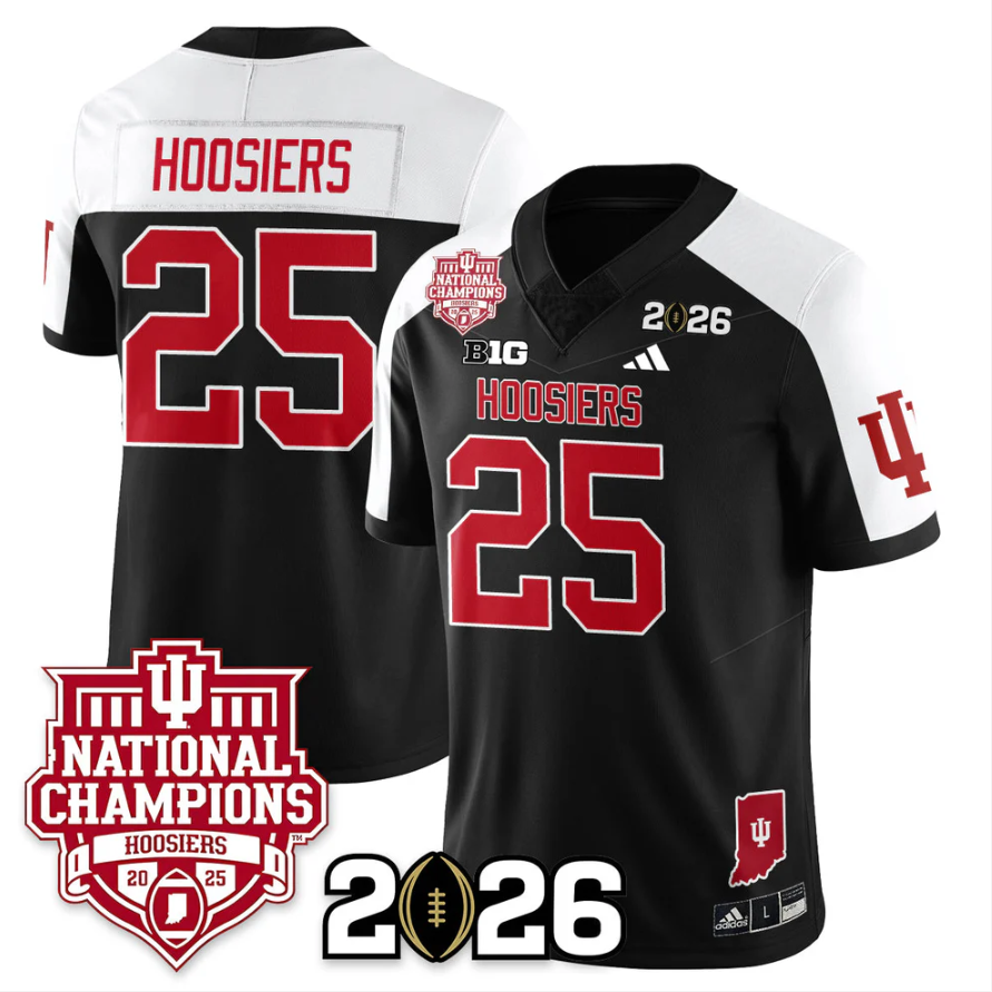 Hoosiers Jersey #25 Indiana Hoosiers 2025 National Champions Stitched Black Alternate