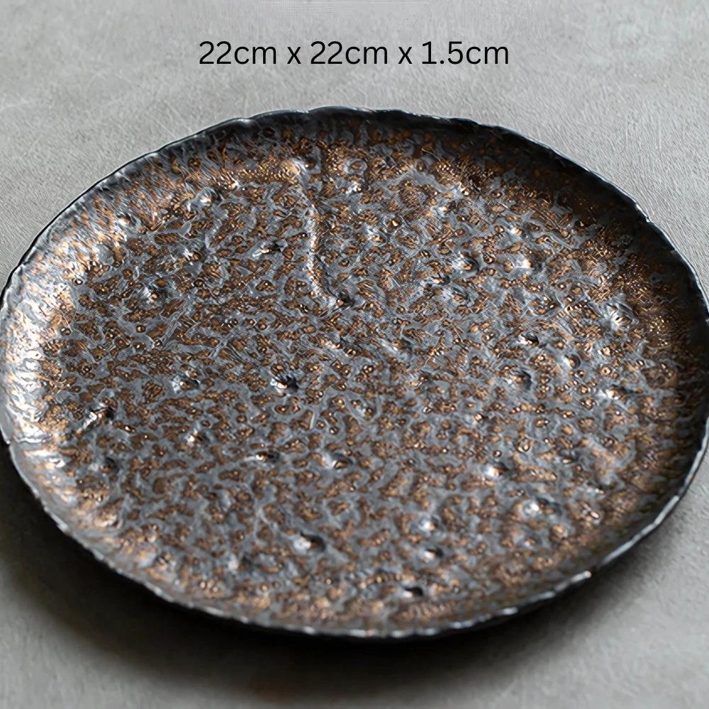 Hammer-Divot Inspired Industrial Plate Set