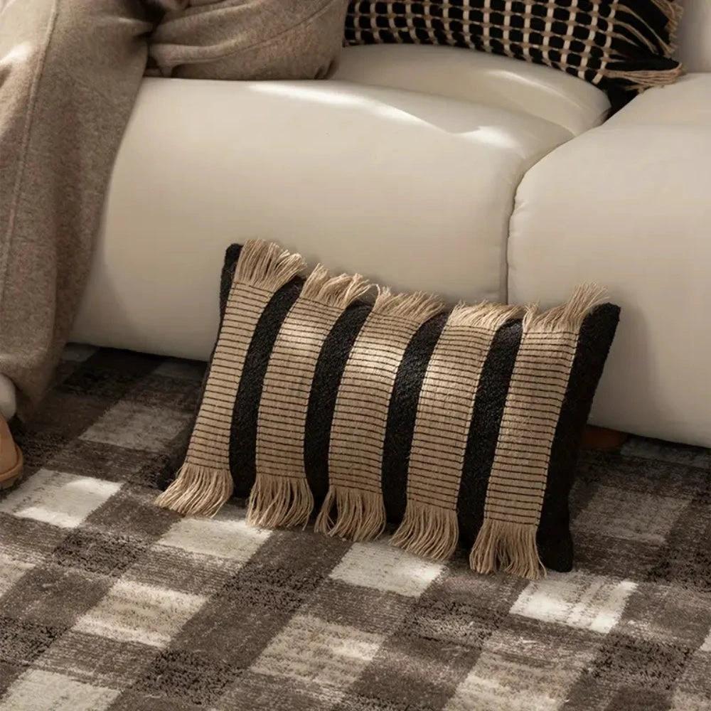 Handwoven Bohemian Stripe Cushion Cover