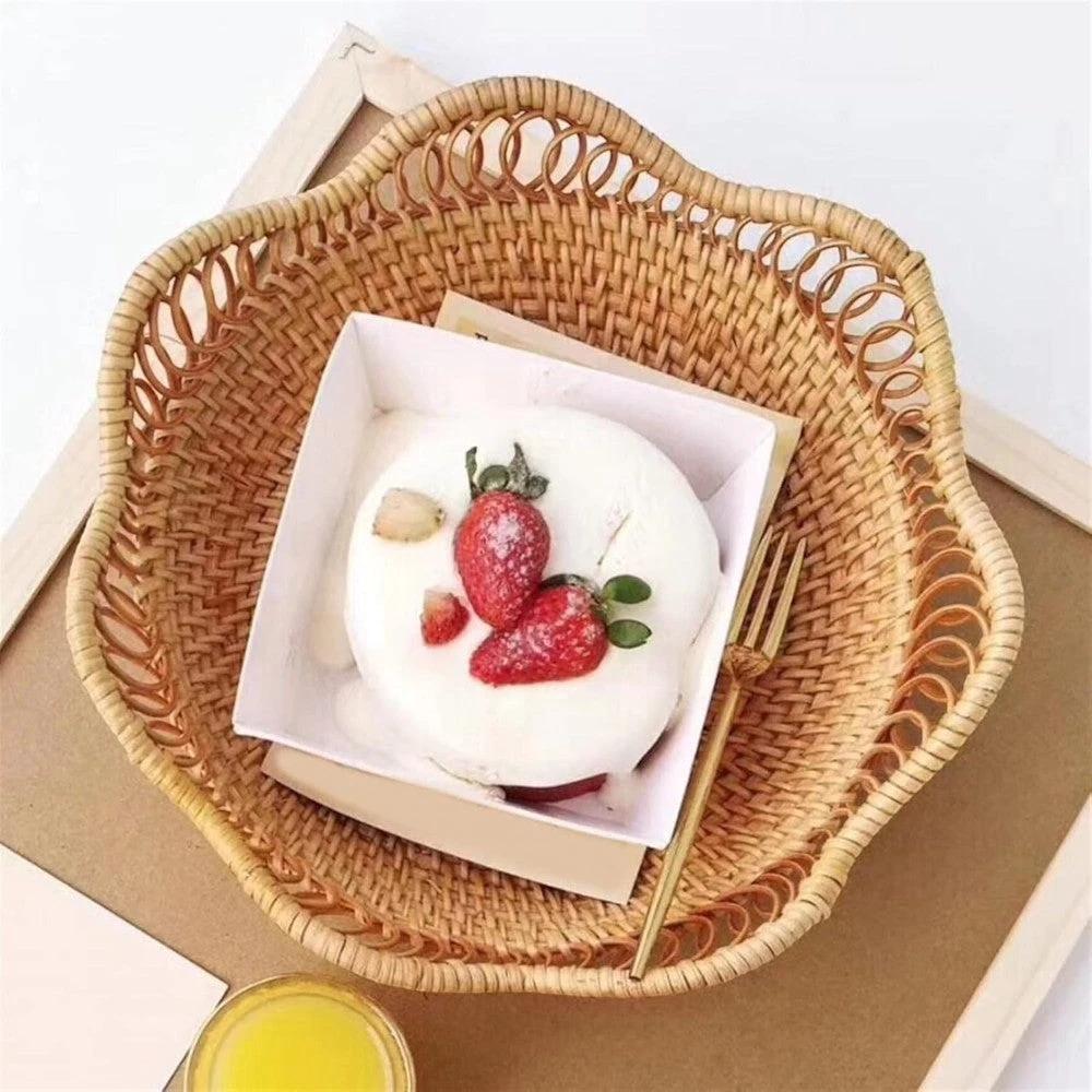 Handwoven Rattan Floral Basket