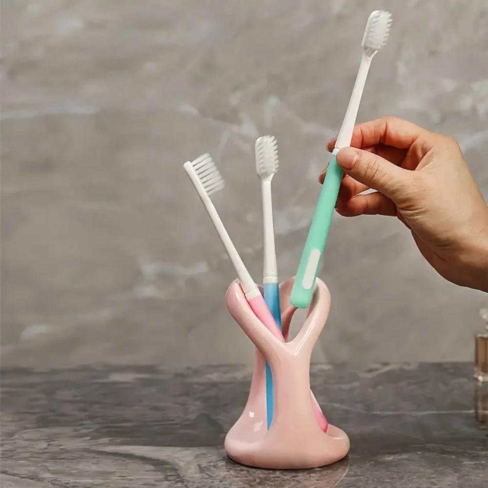 Heart-Shaped Ceramic Toothbrush Holder