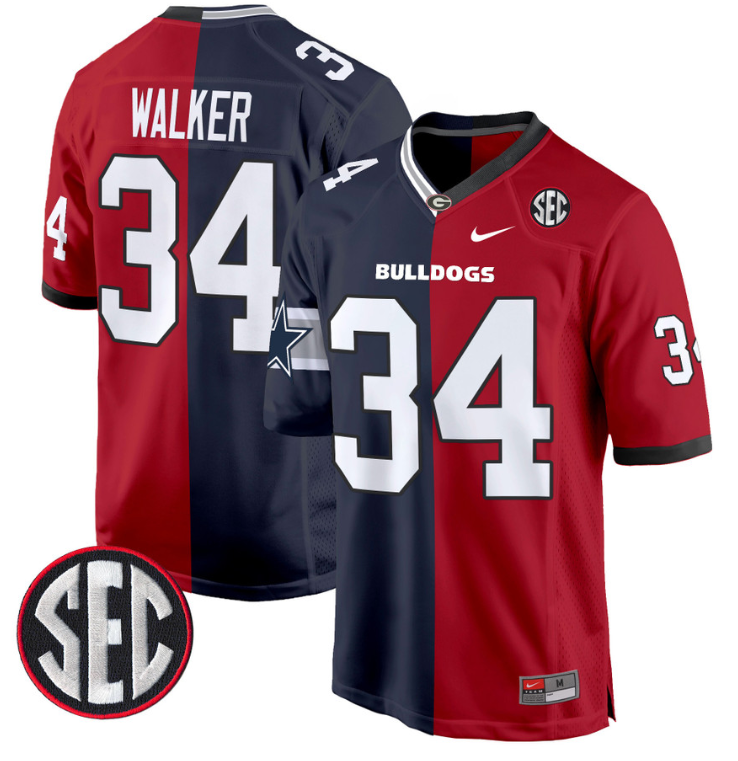 Herschel Walker Jersey #34 Georgia Bulldogs Split Football Game All Stitched