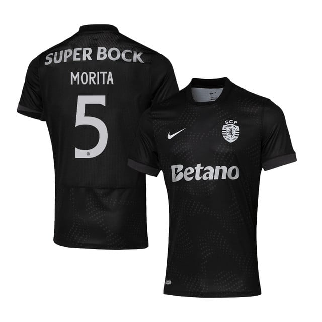Hidemasa Morita 5 Sporting CP 2025-26 Away Match Jersey – Black