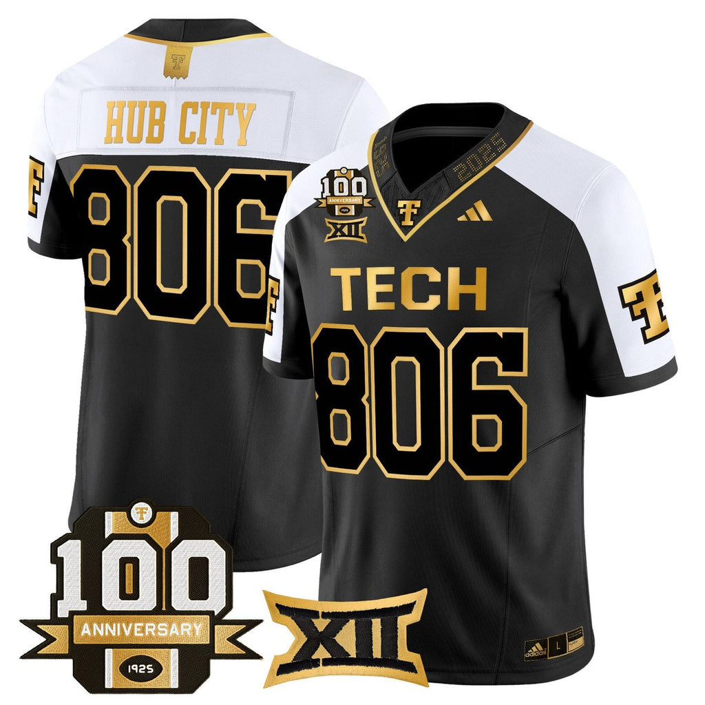 Hub City Jersey #806 Texas Tech 2025 100th Anniversary Stitched