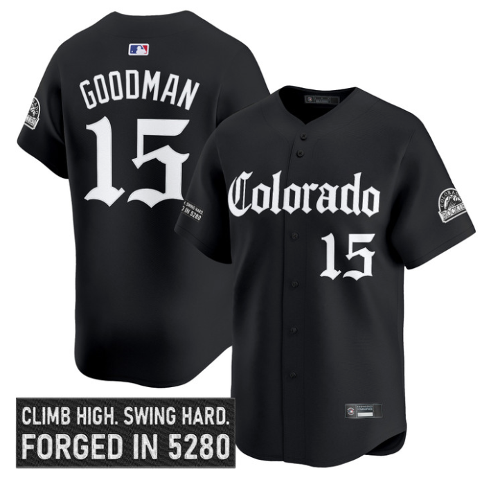 Hunter Goodman Jersey #15 Colorado Rockies Gothic Mile High Shadows