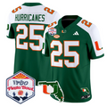 Hurricanes Jersey #25 Miami Hurricanes 2026 Fiesta Bowl Florida Green Alternate