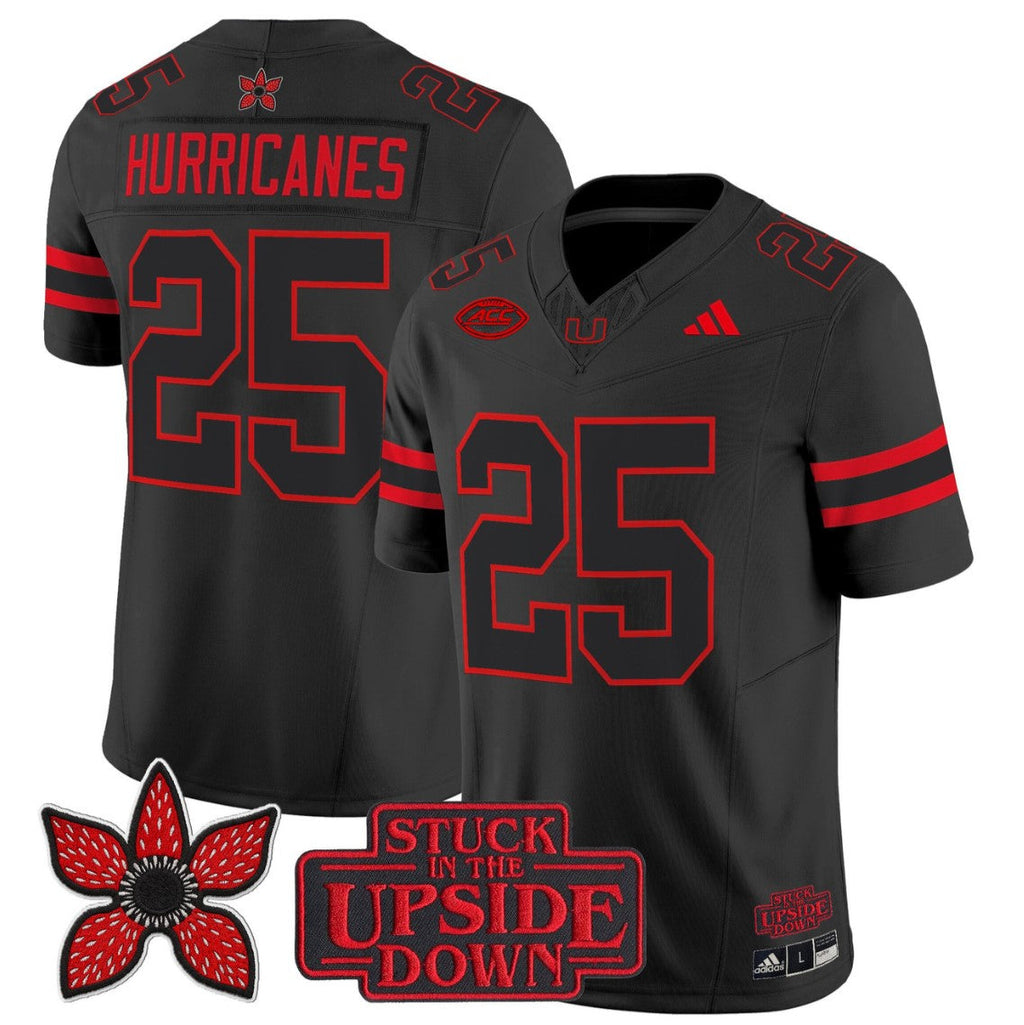 Hurricanes Jersey #25 Miami Hurricanes Stranger Things Edition Vapor Stitched