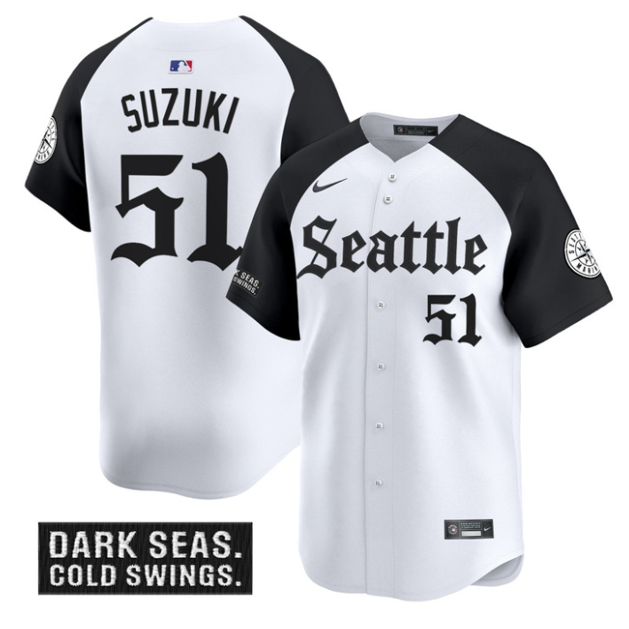 Ichiro Suzuki Jersey #51 Seattle Mariners Deep Sea Gothic Edition Limited Stitched