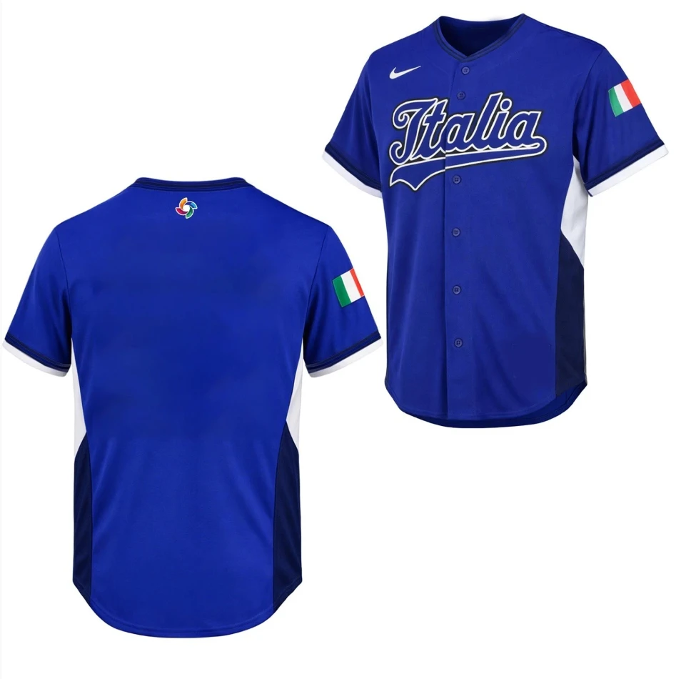 Italy Baseball Jersey Blank 2026 World Baseball Classic Royal Stitched