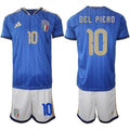 Italy #10 DEL PIERO Jerseys National Team x World Cup 2026 Home Blue On Field Soccer