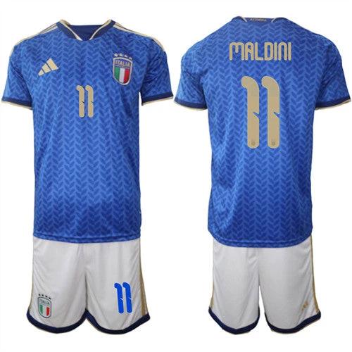 Italy #11 MALDINI Jerseys National Team x World Cup 2026 Home Blue On Field Soccer