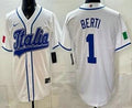 Italy #1 Jonathon Berti White 2026 World Baseball Classic Cool Base Jersey