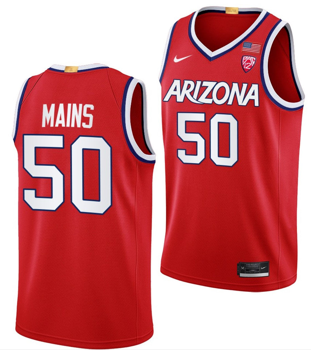 Jordan Mains Jersey Arizona Wildcats College Basketball #50