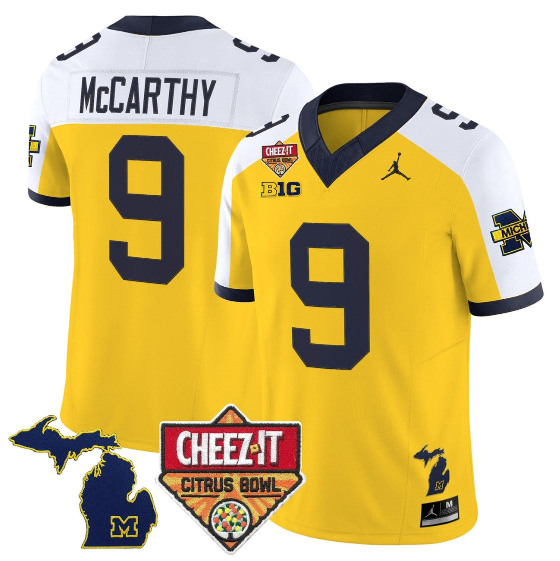 J.J. McCarthy Jersey #9 Michigan Wolverines 2025 Cheez-It Citrus Bowl