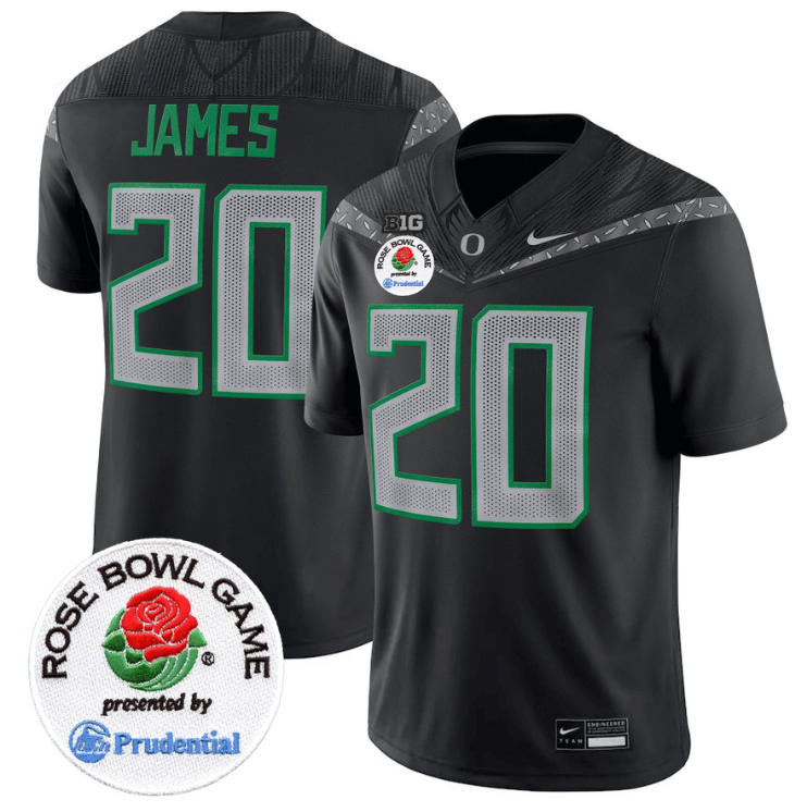 Jordan James Jersey #20 Oregon Ducks Rose Bowl Patch Vapor Limited