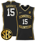 Jahmai Mashack Jersey #15 Tennessee Vols 2024 Lightweight Basketball Black Gold