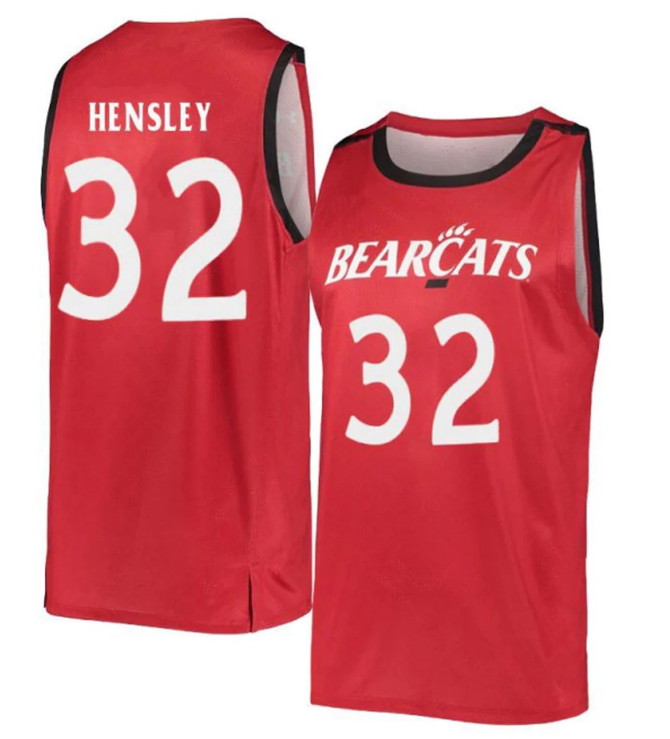 Jarrett Hensley Jersey Cincinnati Bearcats College Basketball Red #32